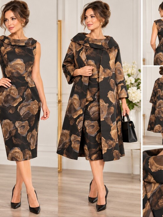 Vintage Dresses & Skirts - VINTAGE Bespoke Couture Sheath Dress & Opera Coat Set RunWay Sample 1960s XS/S